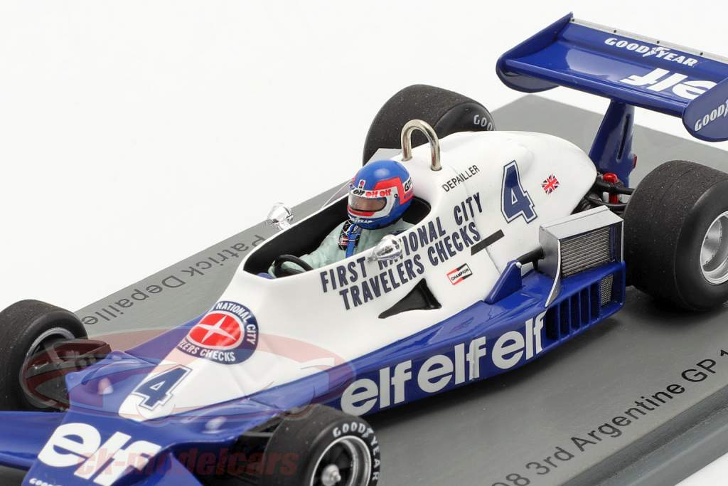 Patrick Depailler Tyrrell 008 #4 3e argentin GP formule 1 1978 1:43 Spark