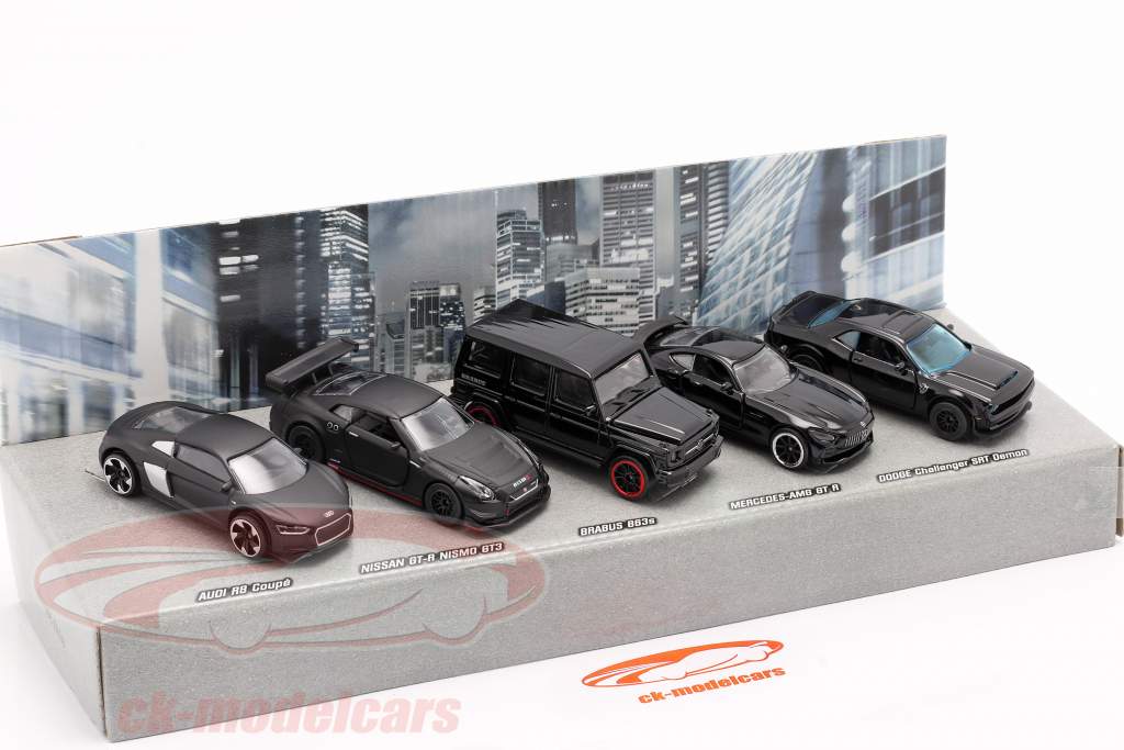 5-Car Set Black Edition Geschenkset 1:64 Majorette