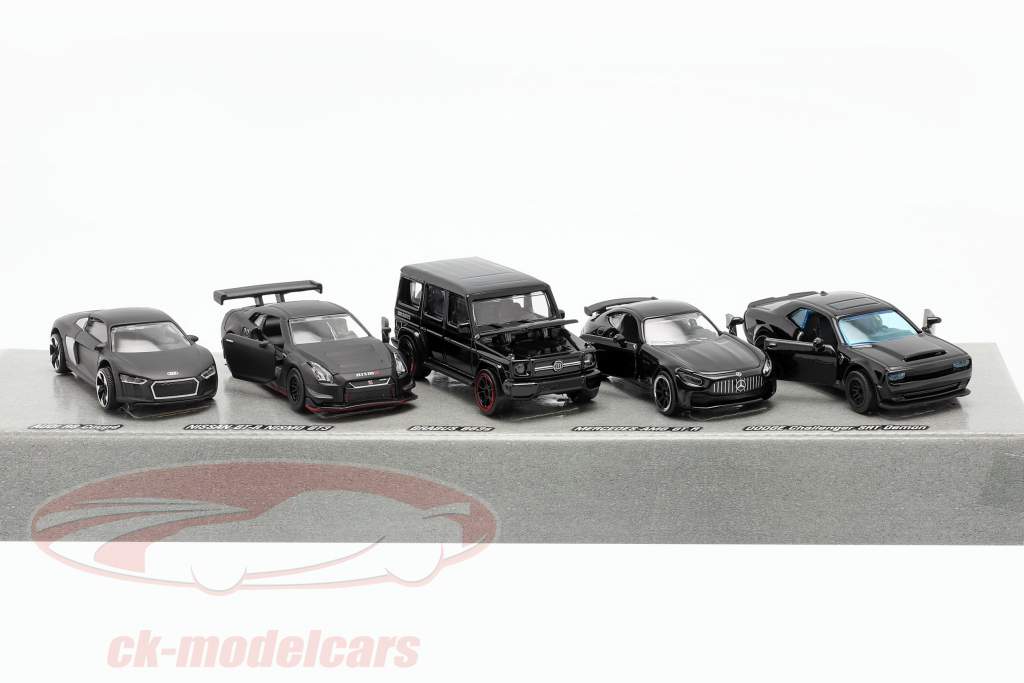 5-Car Set Black Edition Conjunto de presente 1:64 Majorette