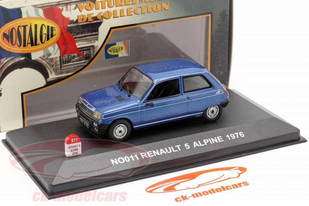 Renault 5 Alpine jaar 1976 blauw 1:43 Nostalgie