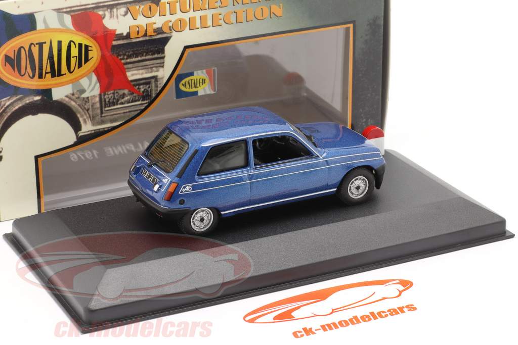 Renault 5 Alpine jaar 1976 blauw 1:43 Nostalgie