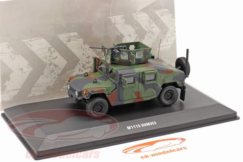 M1115 Humvee Veículo militar Com arma de fogo camuflar 1:48 Solido