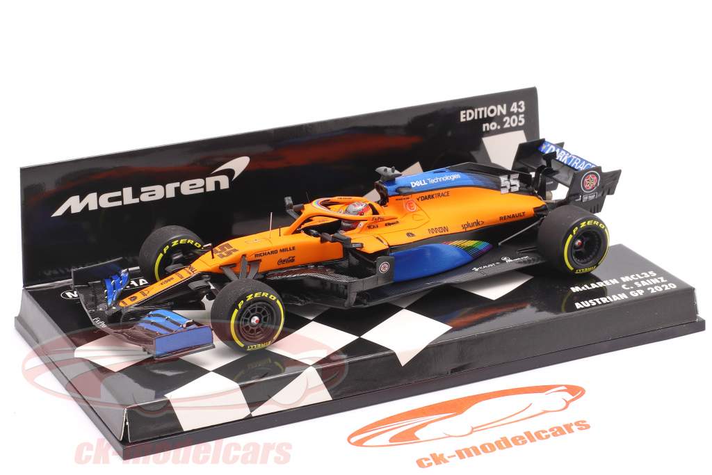 C. Sainz jr. McLaren MCL35 #55 Quinto austriaco GP fórmula 1 2020 1:43 Minichamps