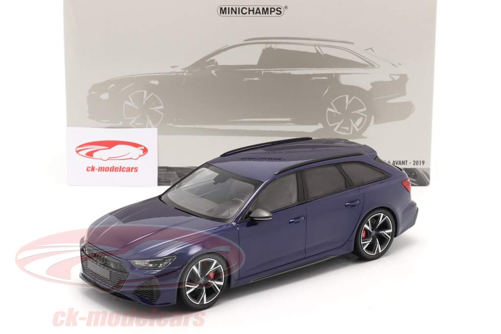 Audi RS 6 Avant (C8) Byggeår 2019 blå metallisk 1:18 Minichamps