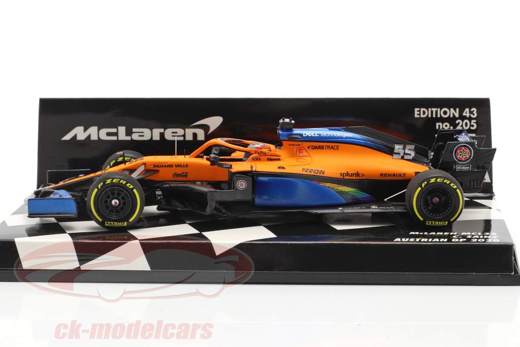 C. Sainz jr. McLaren MCL35 #55 5th Austrian GP formula 1 2020 1:43 Minichamps