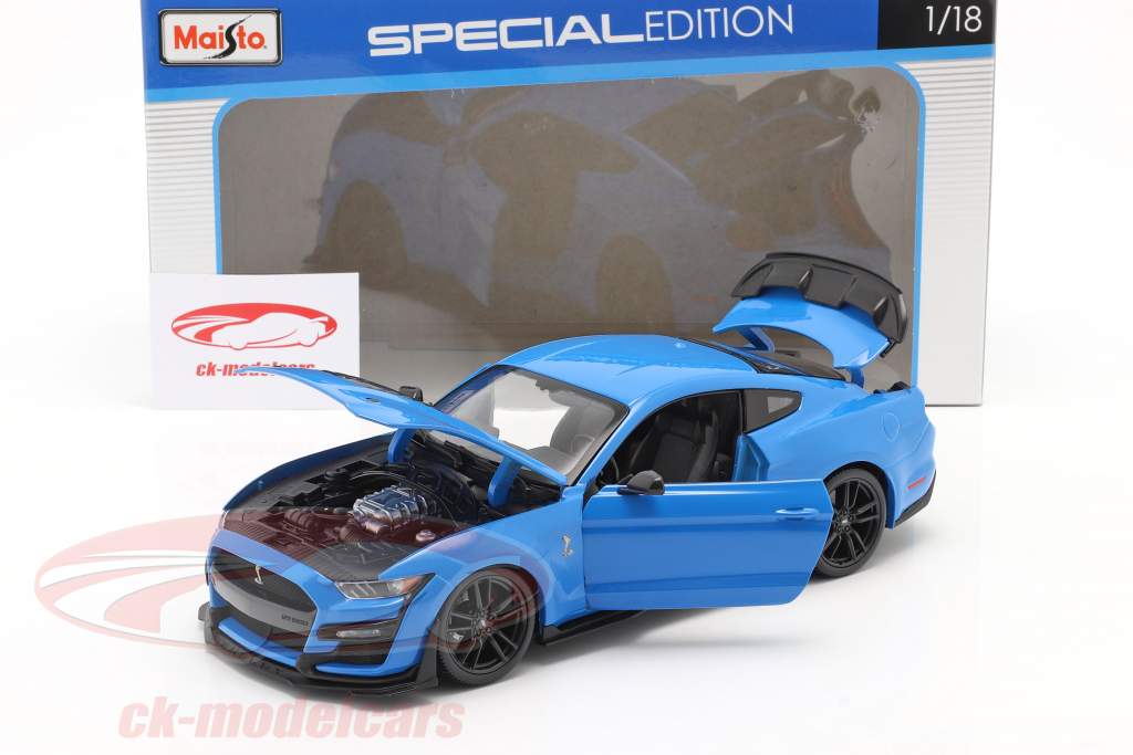 Ford Mustang Shelby GT500 Ano de construção 2020 azul 1:18 Maisto
