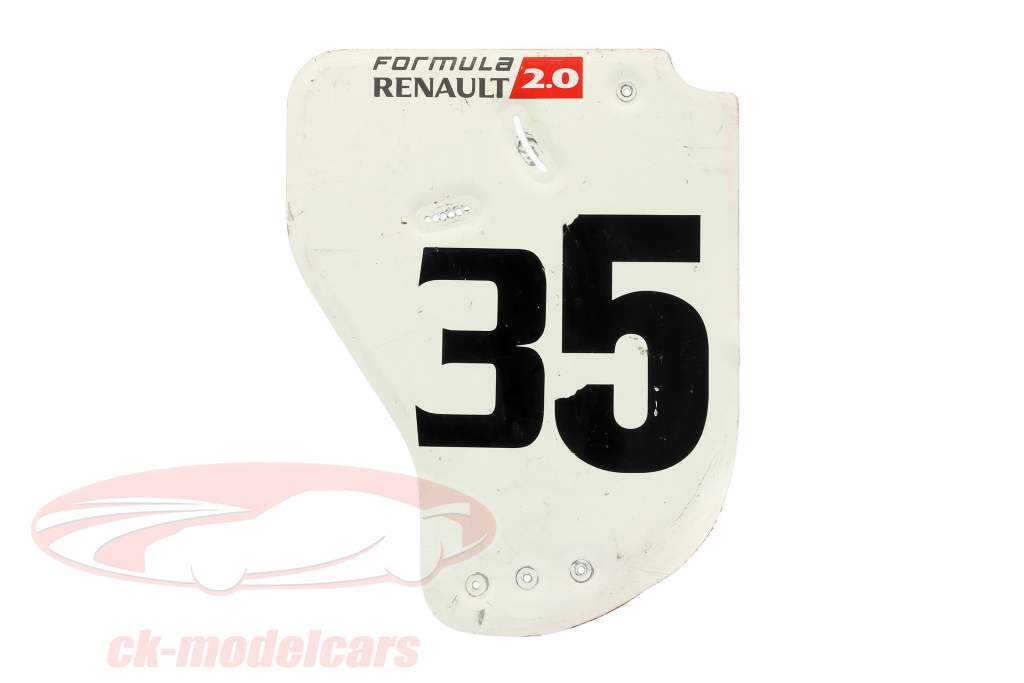 original Ala trasera Placa final #35 fórmula Renault 2.0 / ca. 36 x 47 cm