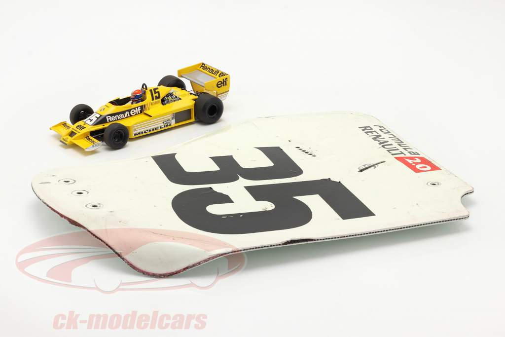 original Ala trasera Placa final #35 fórmula Renault 2.0 / ca. 36 x 47 cm