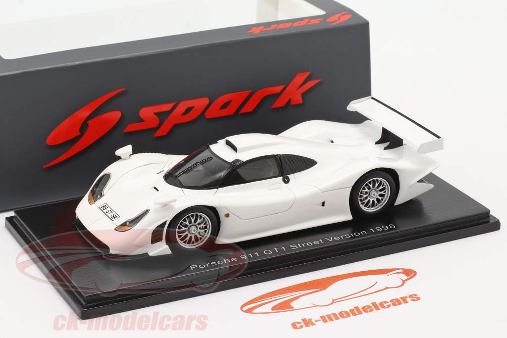 Porsche 911 GT1 Street Version 1998 blanco 1:43 Spark