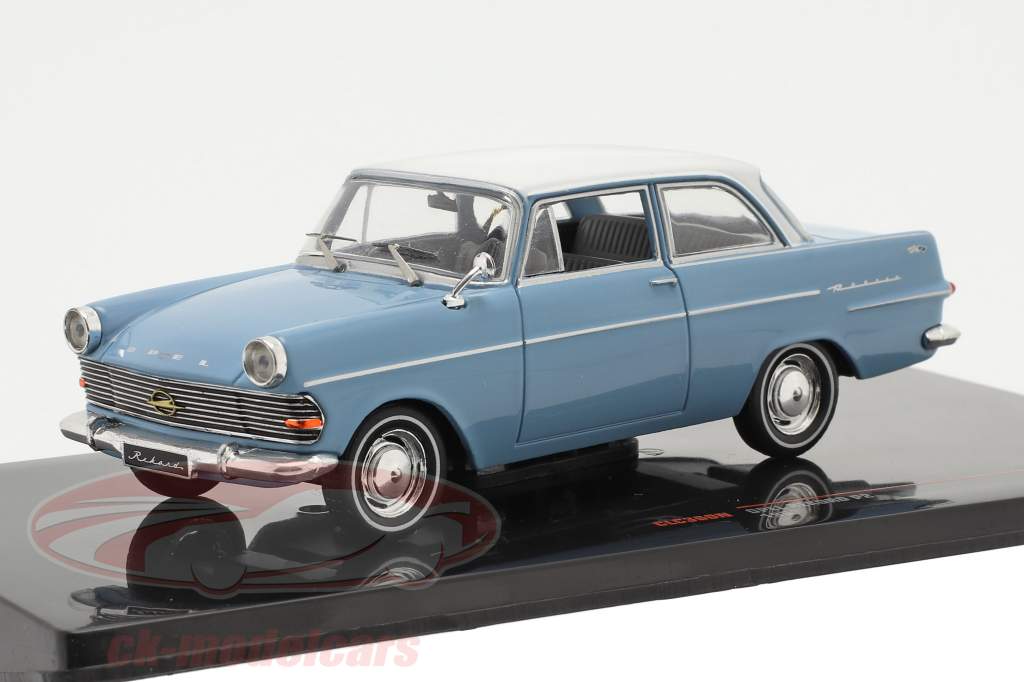 Opel Rekord P2 Année de construction 1961 Bleu clair / blanc 1:43 Ixo