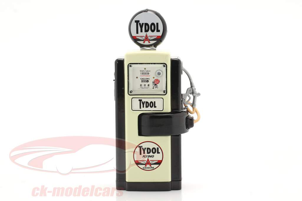 Wayne 100-A Tydol Benzinpumpe 1948 sort / hvid 1:18 Greenlight