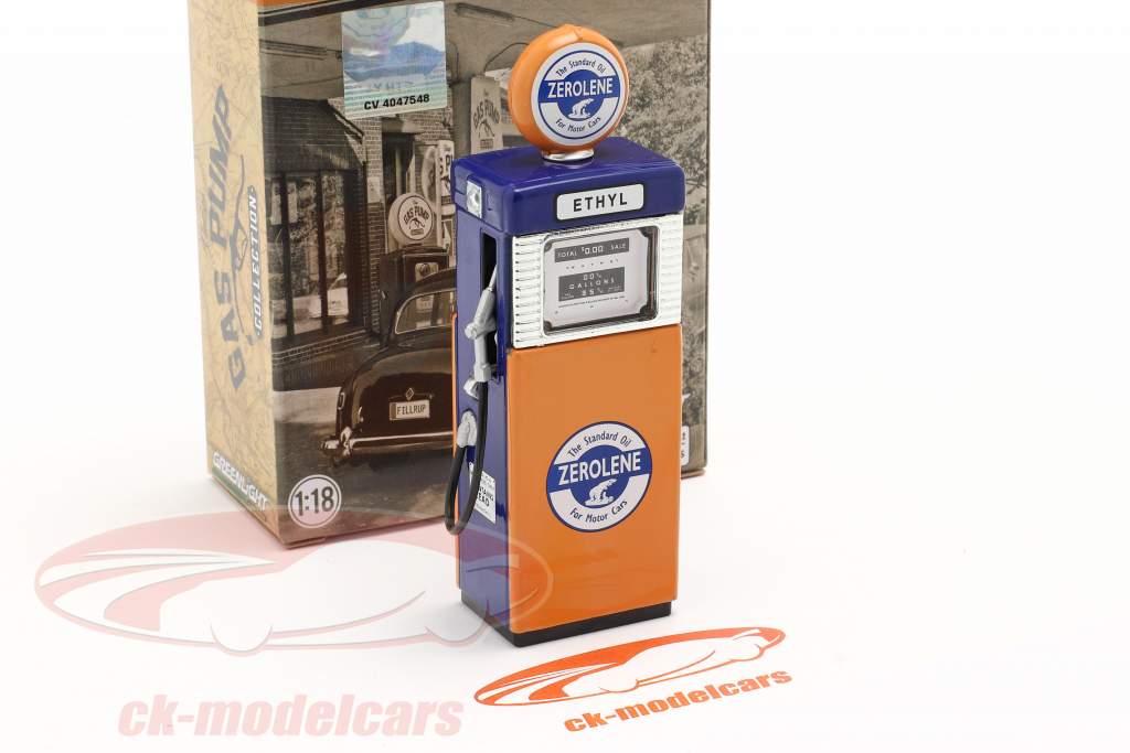 Wayne 505 Zerolene ガスポンプ 1951 オレンジ / 青 1:18 Greenlight