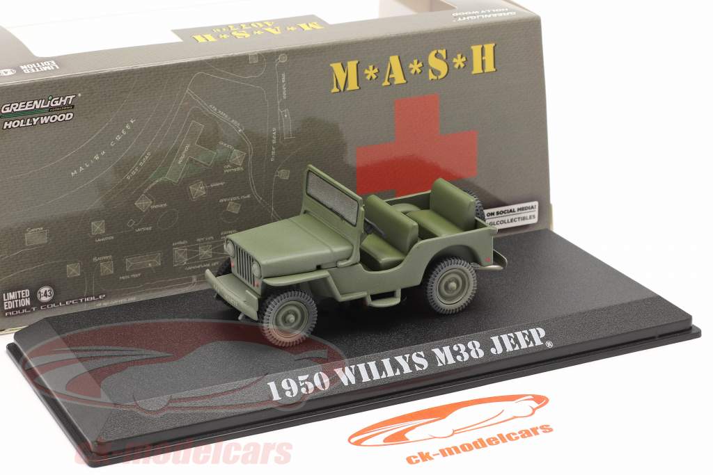 Jeep Willys M38 1950 TV series M*A*S*H (1972-83) olijf- 1:43 Greenlight