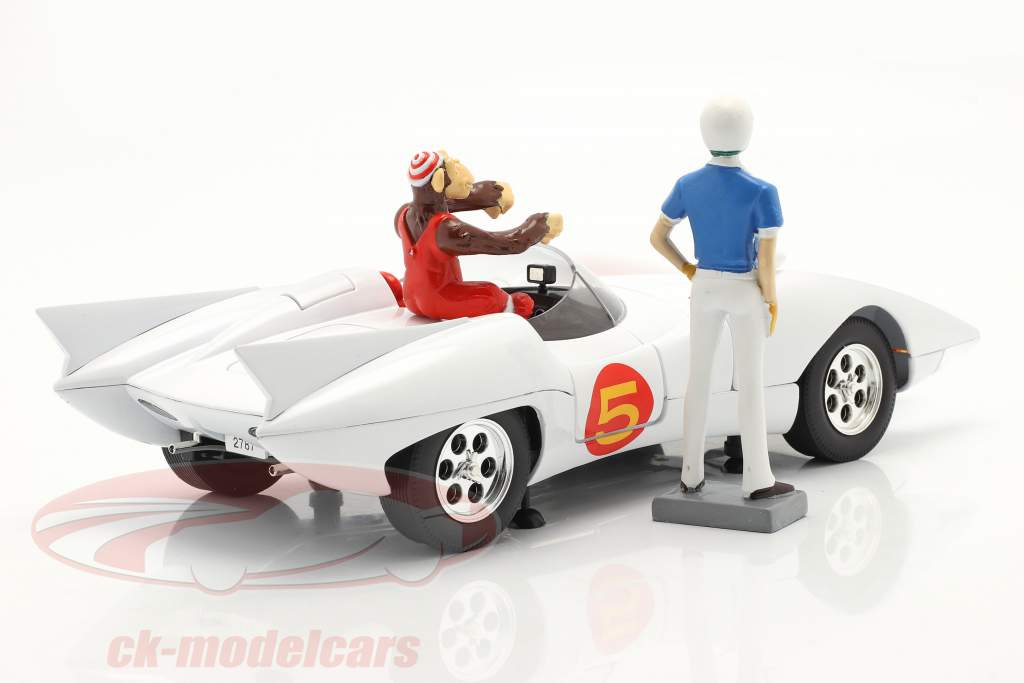 Speed Racer Mach 5 Con caracteres Serie de animación de televisión (1966-68) blanco 1:18 AutoWorld