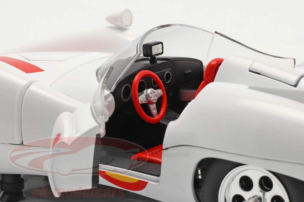 Speed Racer Mach 5 Med tegn TV-animationsserie (1966-68) hvid 1:18 AutoWorld