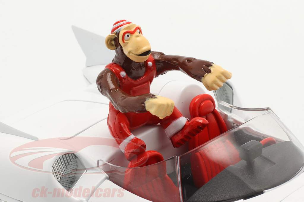 Speed Racer Mach 5 Avec personnages Série d&#39;animation télévisée (1966-68) blanc 1:18 AutoWorld
