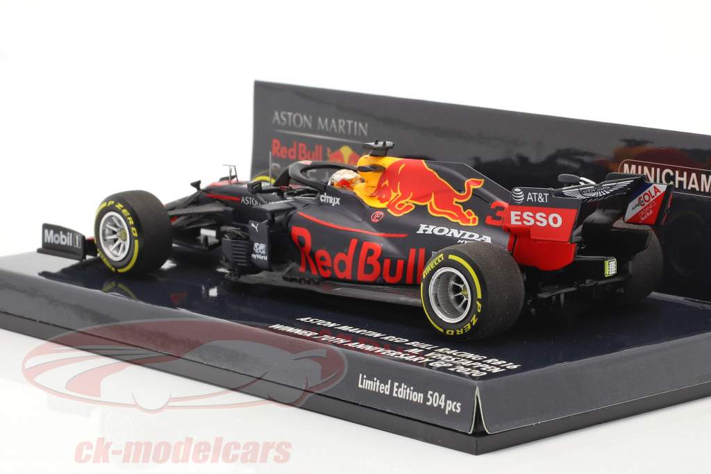 M. Verstappen Rød Bull Racing RB16 #33 Vinder 70. Jubilæum GP F1 2020 1:43 Minichamps