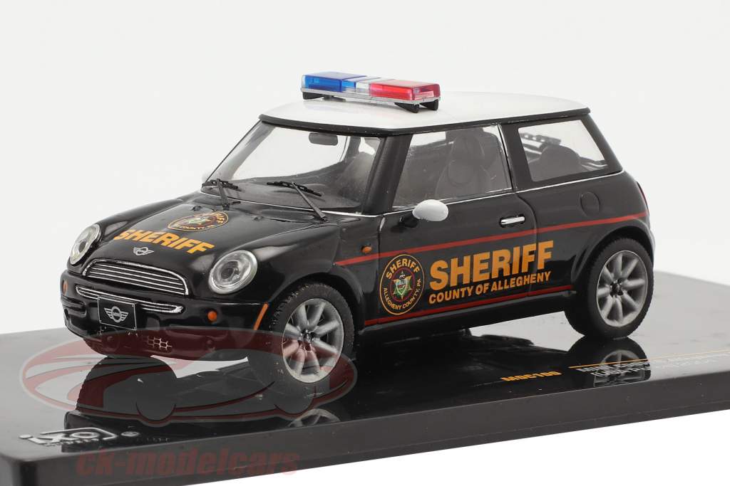 Mini Cooper 警察 USA 年 2004 黑色的 / 白色的 1:43 Ixo
