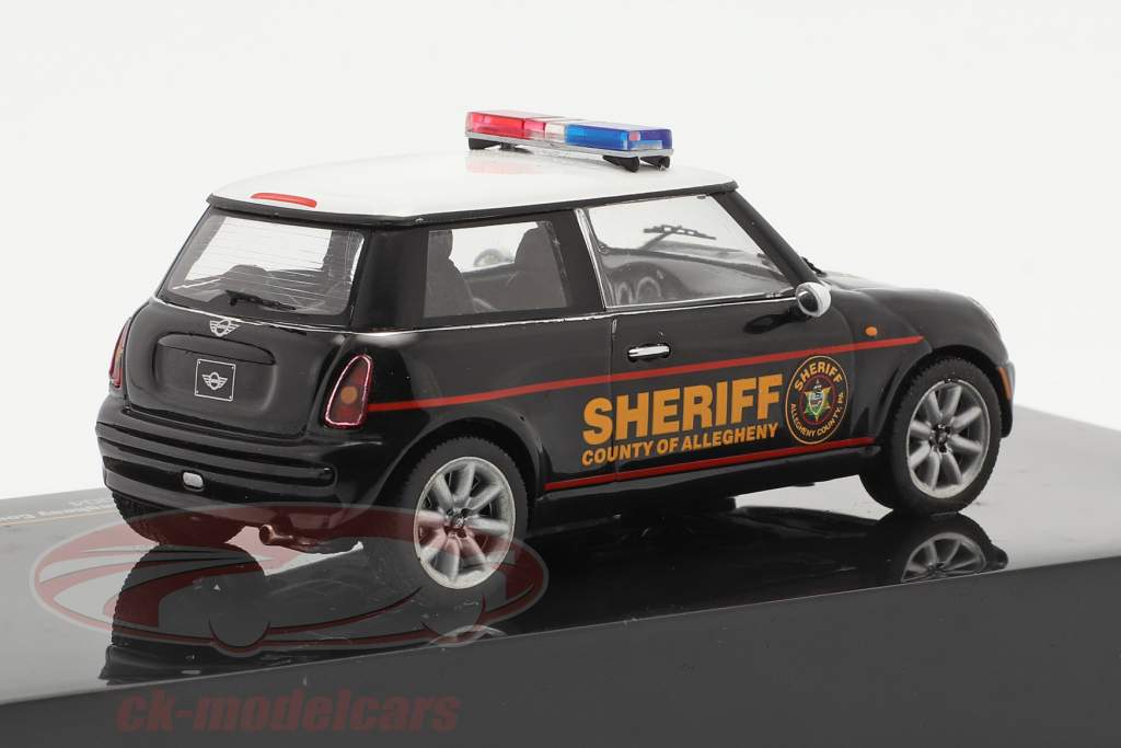 Mini Cooper 警察 USA 年 2004 黑色的 / 白色的 1:43 Ixo