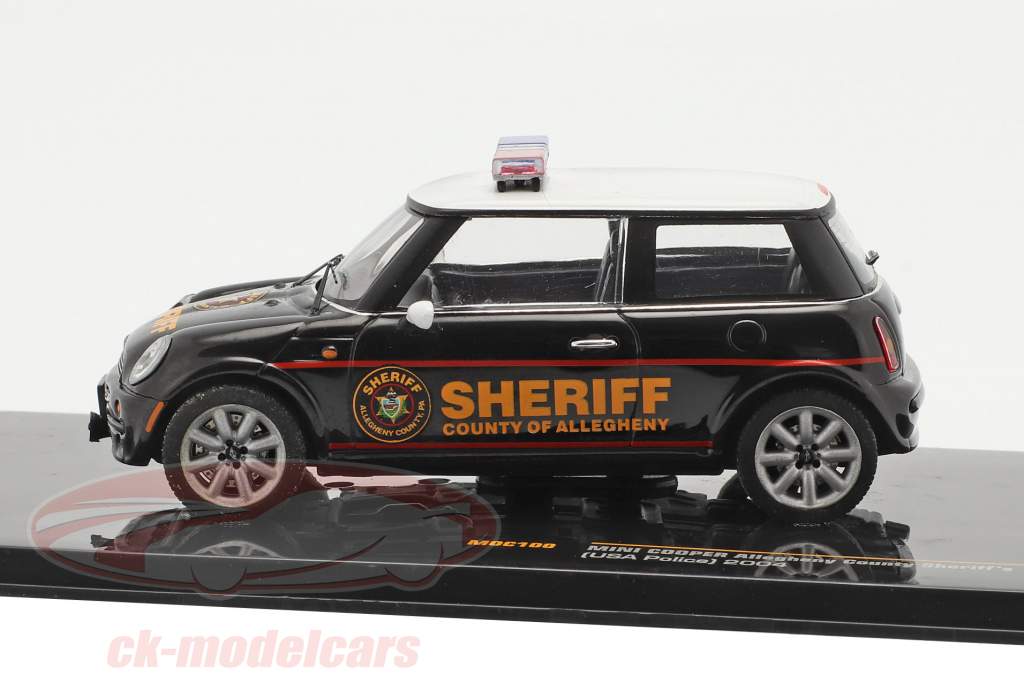 Mini Cooper 警察 USA 年 2004 黑色的 / 白色的 1:43 Ixo