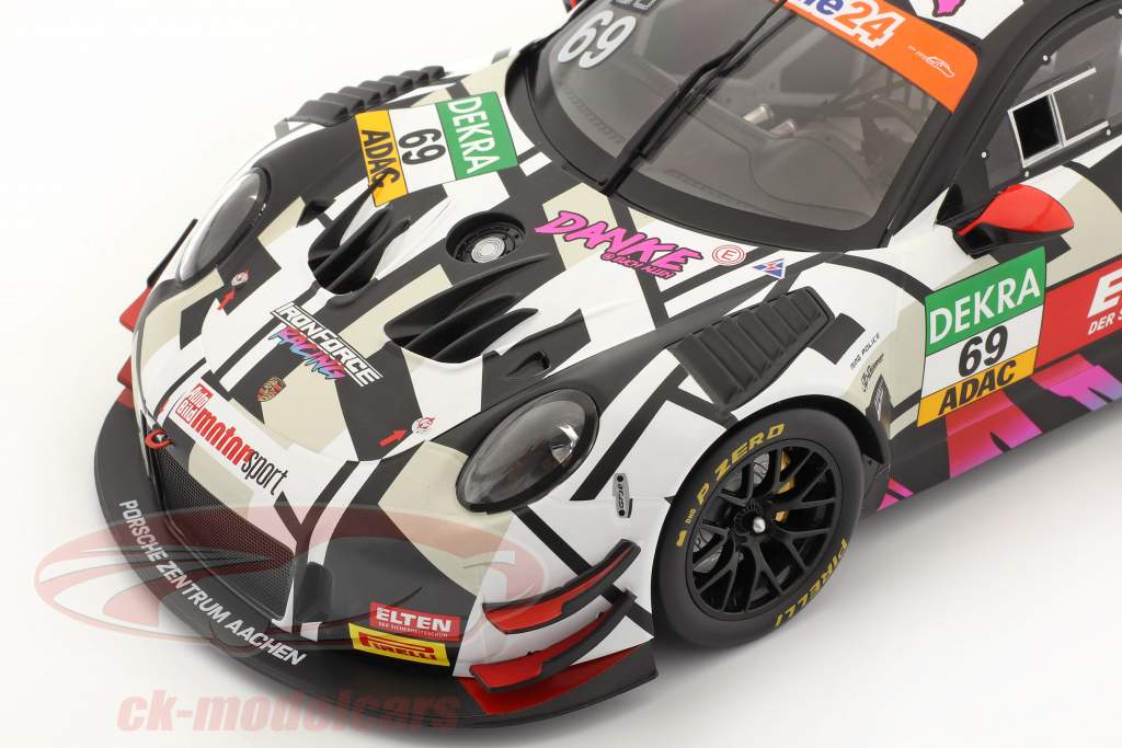 Porsche 911 (991) GT3 R #69 ADAC GT Masters Hockenheim 2018 Danke Fans 1:18 Ixo