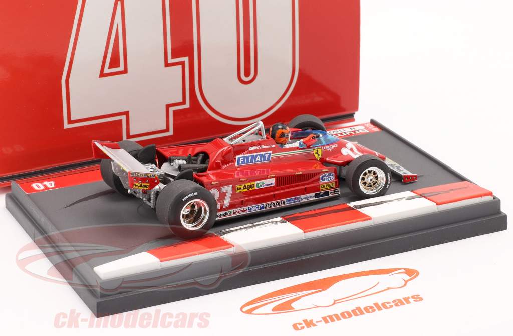 G. Villeneuve Ferrari 126CK #27 vinder Monaco GP F1 1981 40. Jubilæum 1:43 Brumm