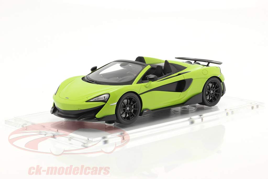 McLaren 600LT Spider Année de construction 2019 lime vert Avec Vitrine 1:18 Spark