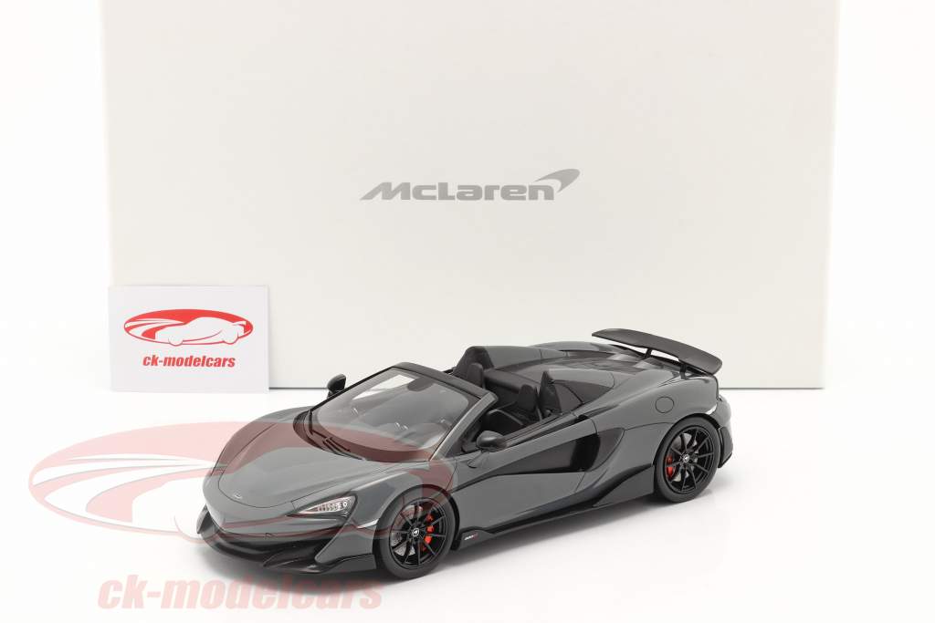 McLaren 600LT Spider 建設年 2019 chicane グレー と ショーケース 1:18 Spark