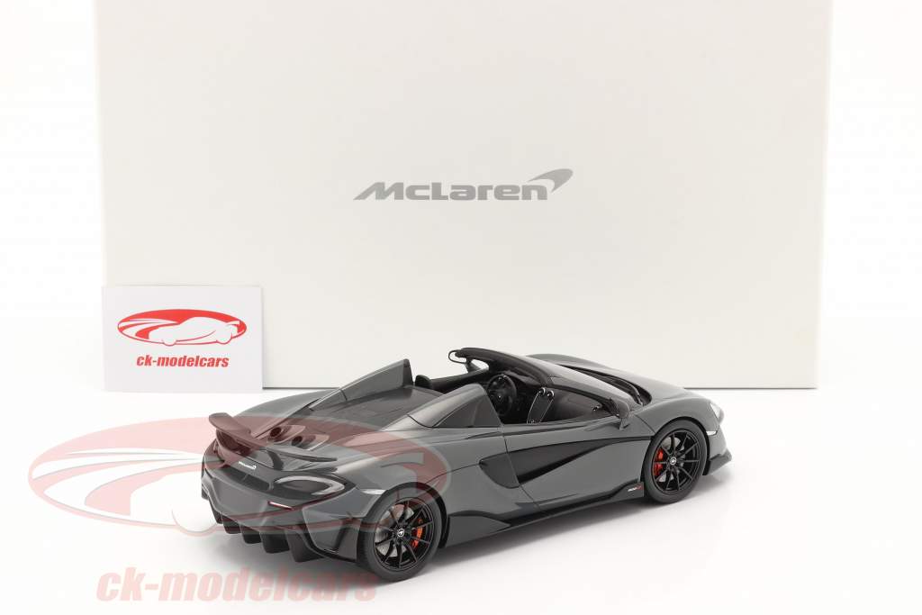 McLaren 600LT Spider 建設年 2019 chicane グレー と ショーケース 1:18 Spark
