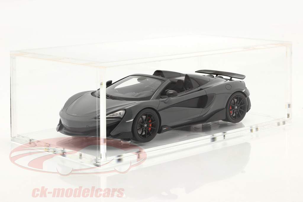 McLaren 600LT Spider 建設年 2019 chicane グレー と ショーケース 1:18 Spark