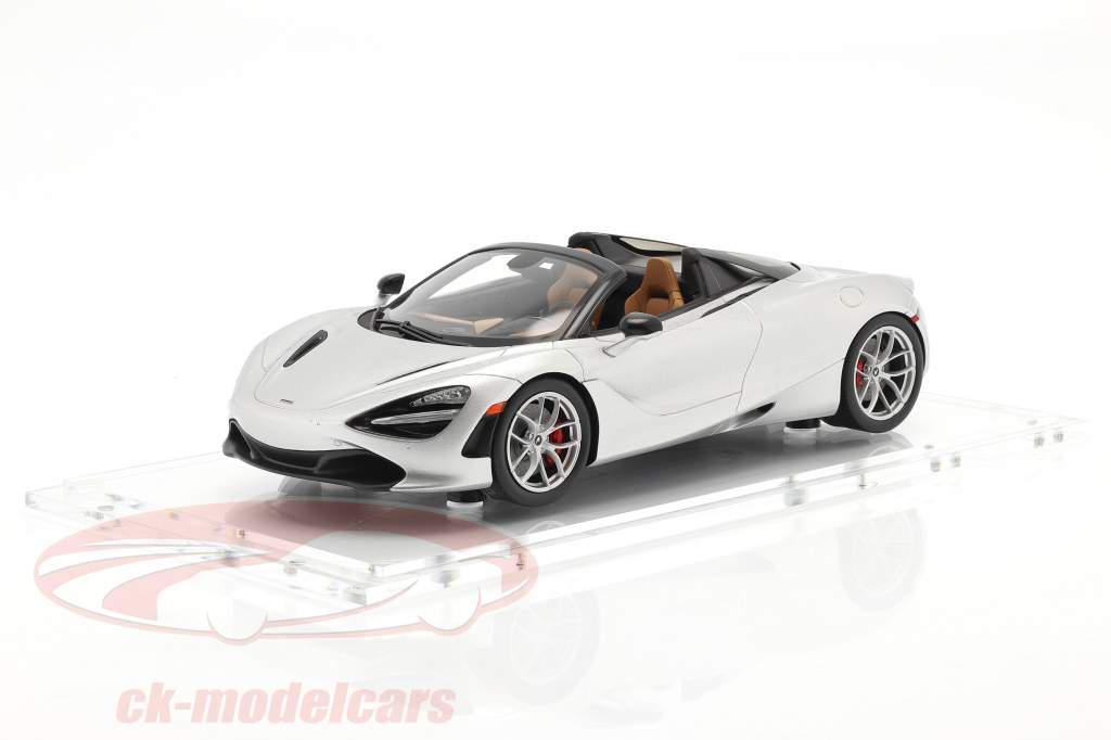 McLaren 720S Spider 建设年份 2019 supernova 银 和 展示柜 1:18 Spark