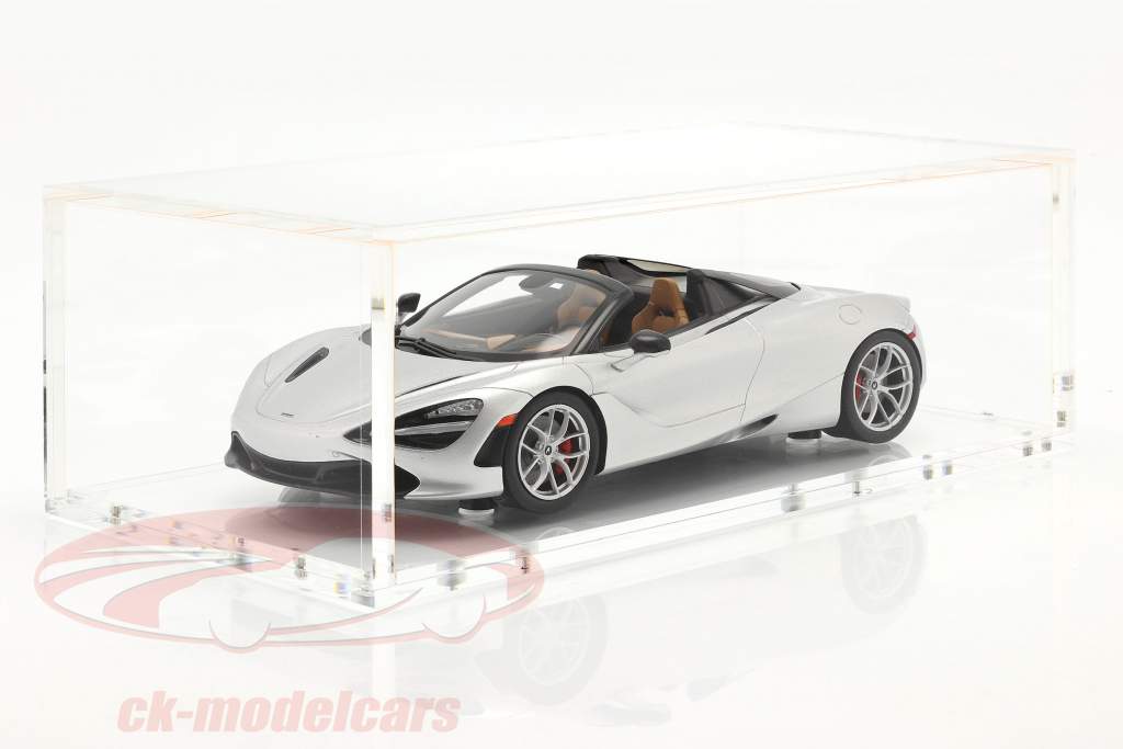 McLaren 720S Spider 建设年份 2019 supernova 银 和 展示柜 1:18 Spark