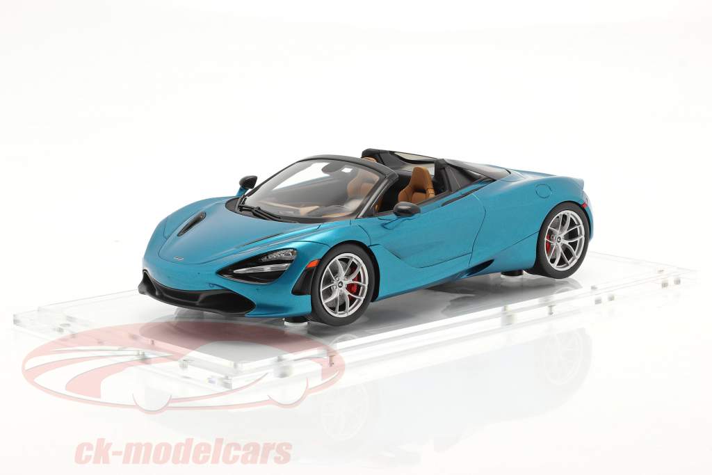 McLaren 720S Spider 建設年 2019 belize 青 と ショーケース 1:18 Spark
