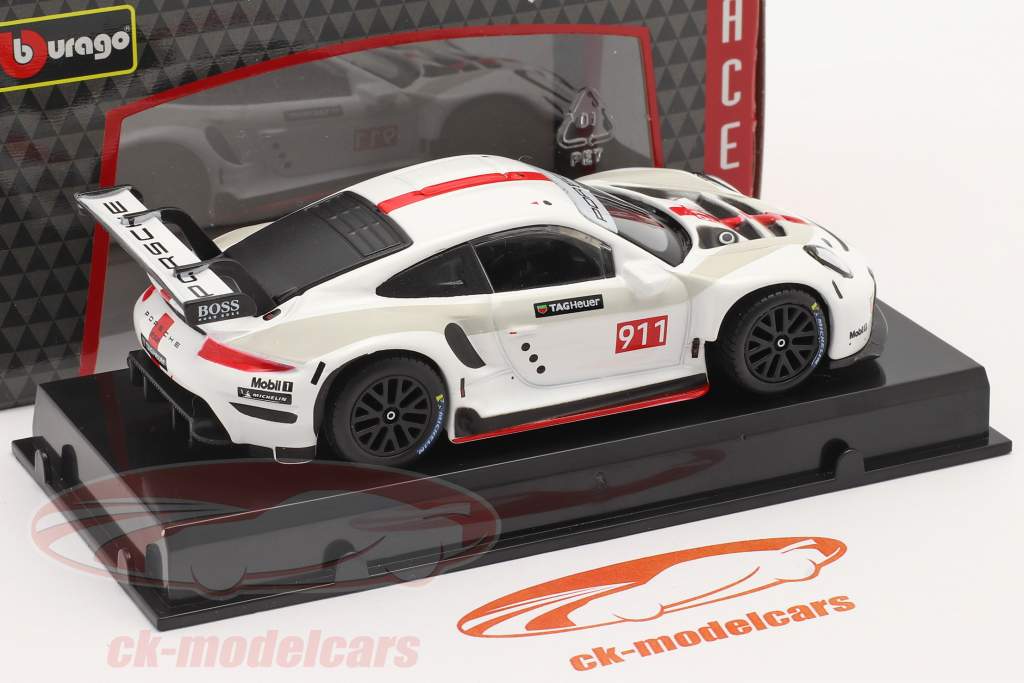 Porsche 911 RSR GT #911 Wit / rood 1:43 Bburago
