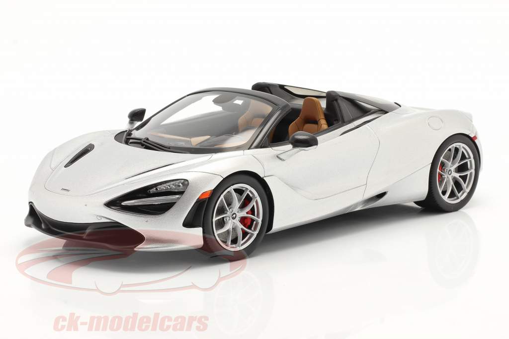 McLaren 720S Spider Año de construcción 2019 supernova plata Con Escaparate 1:18 Spark