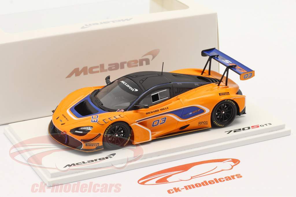 McLaren 720S GT3 2019 #03 orange / blau 1:43 Spark
