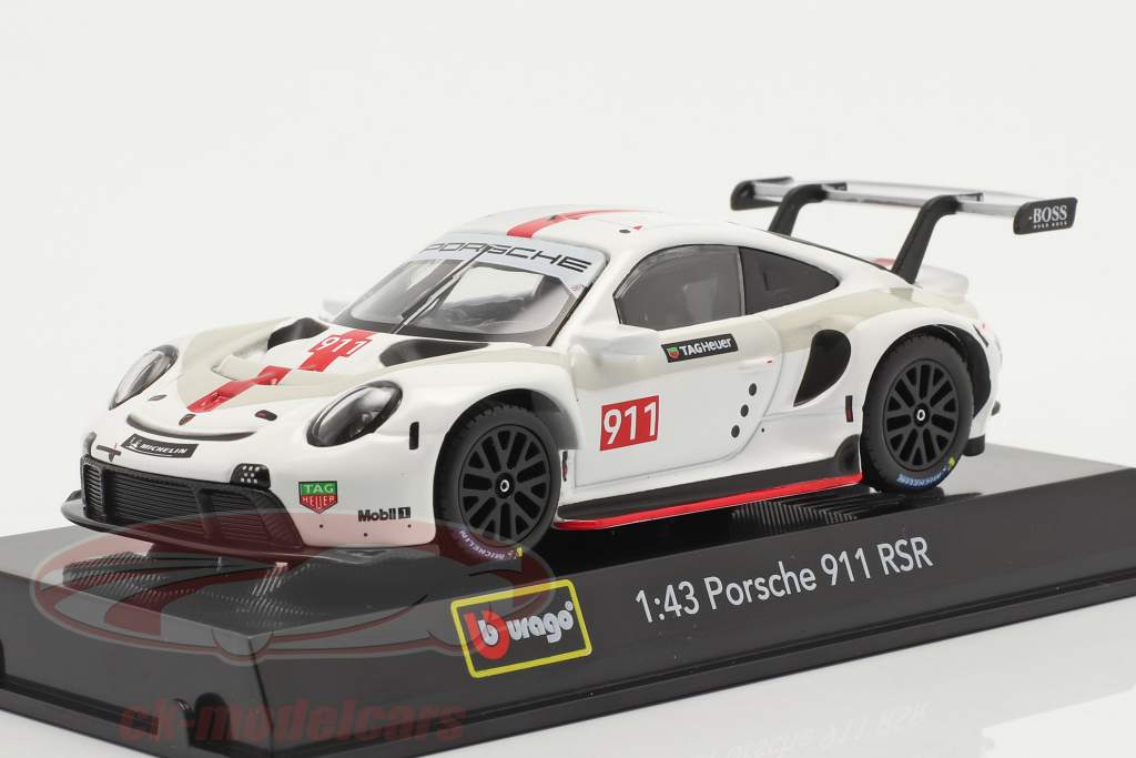 Porsche 911 RSR GT #911 white / red 1:43 Bburago