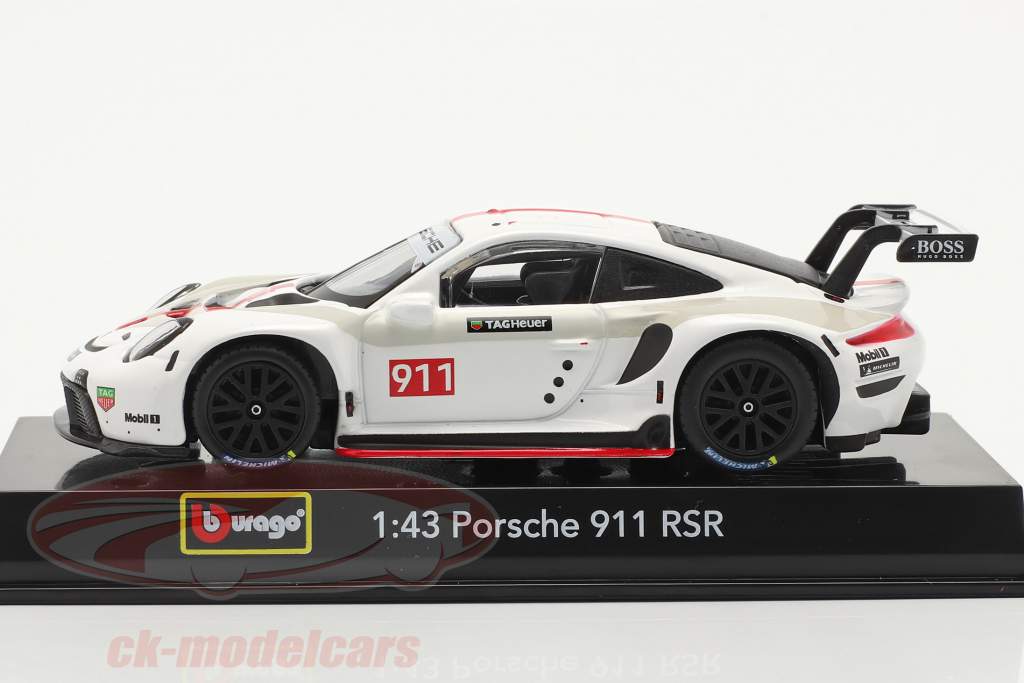 Porsche 911 RSR GT #911 white / red 1:43 Bburago