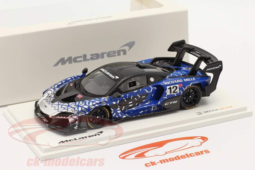 McLaren Senna GTR 2019 #12 蓝色的 / 铬合金 / 黑色的 1:43 Spark
