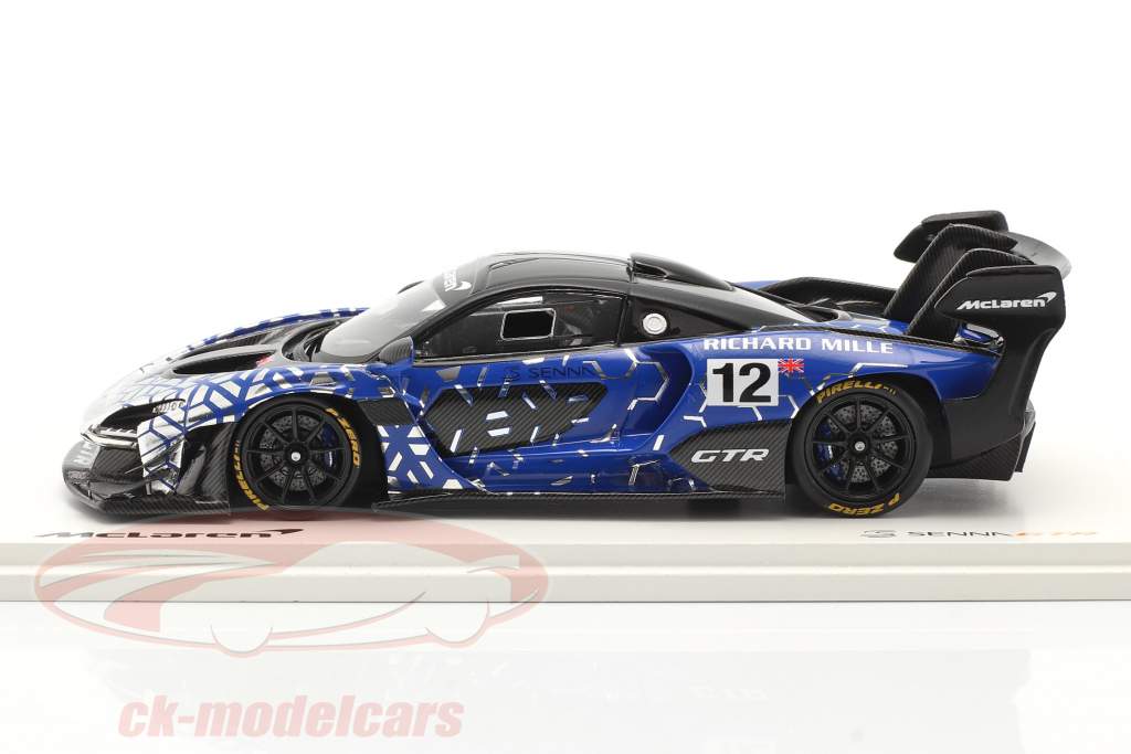 McLaren Senna GTR 2019 #12 蓝色的 / 铬合金 / 黑色的 1:43 Spark