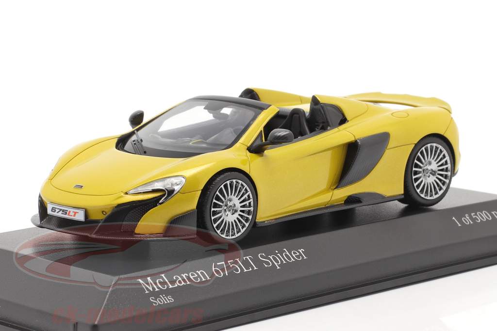 McLaren 675LT Spider Byggeår 2016 solis gul 1:43 Minichamps