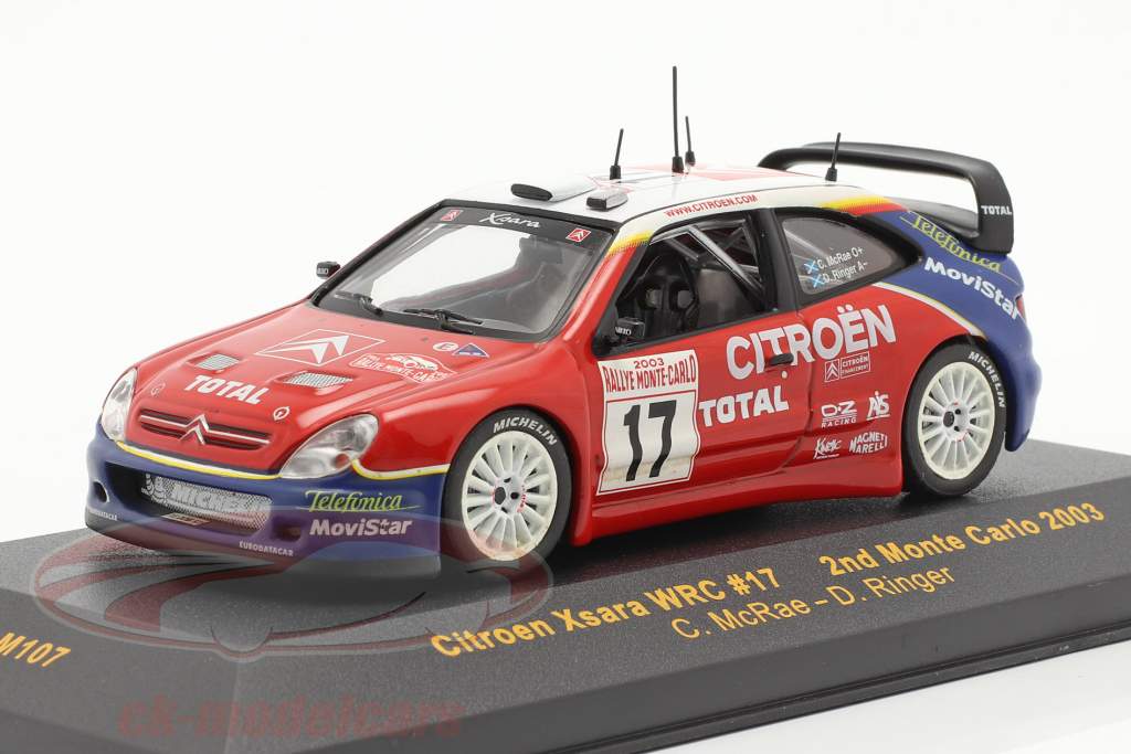 Citroen Xsara WRC #17 corrida Monte Carlo 2003 McRae, Ringer 1:43 Ixo