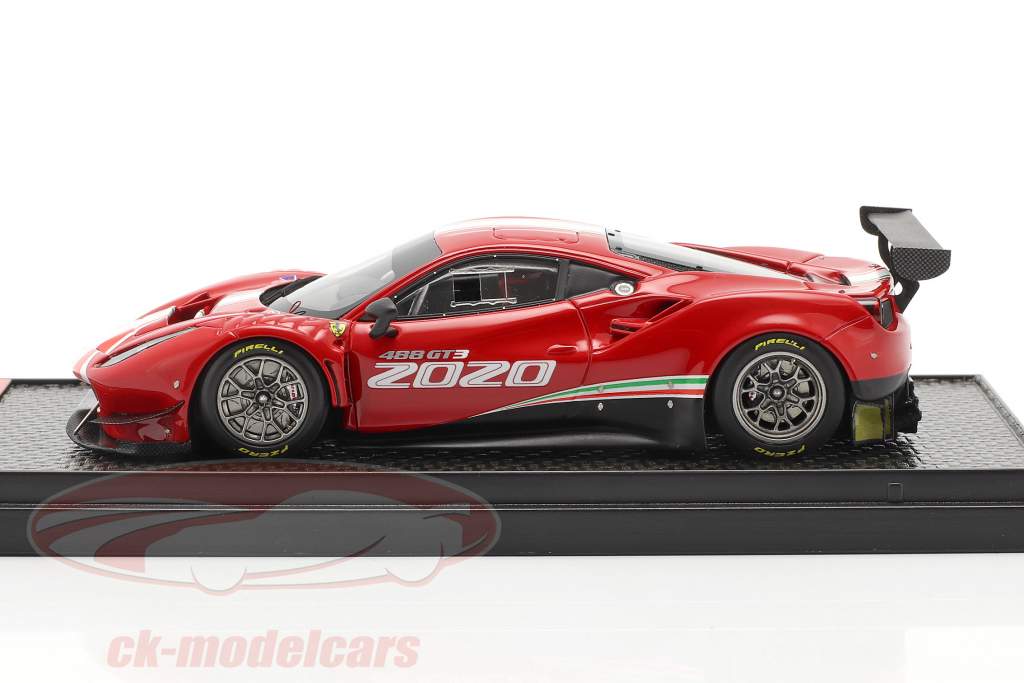 Ferrari 488 GT3 EVO Byggeår 2020 rød / hvid / grøn 1:43 BBR