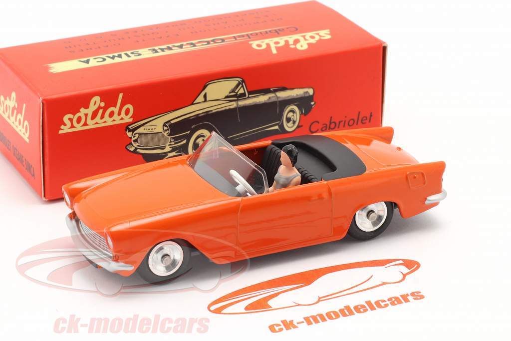 Simca Oceane Convertible Année de construction 1958 Orange 1:43 Solido