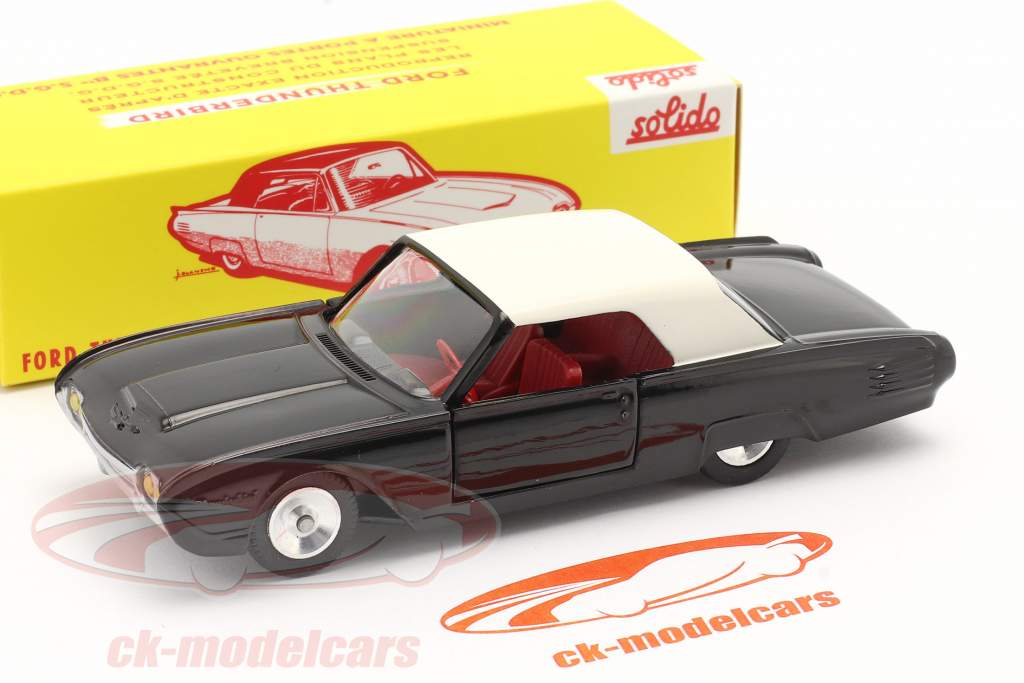 Ford Thunderbird Coupe Bouwjaar 1962 zwart / Wit 1:43 Solido