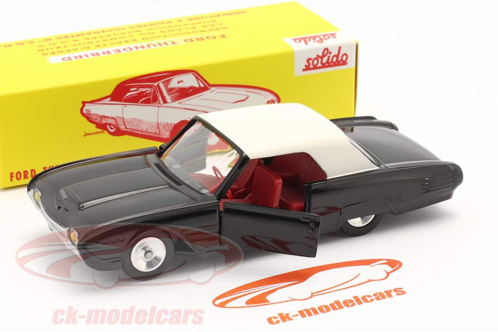 Ford Thunderbird Coupe Bouwjaar 1962 zwart / Wit 1:43 Solido