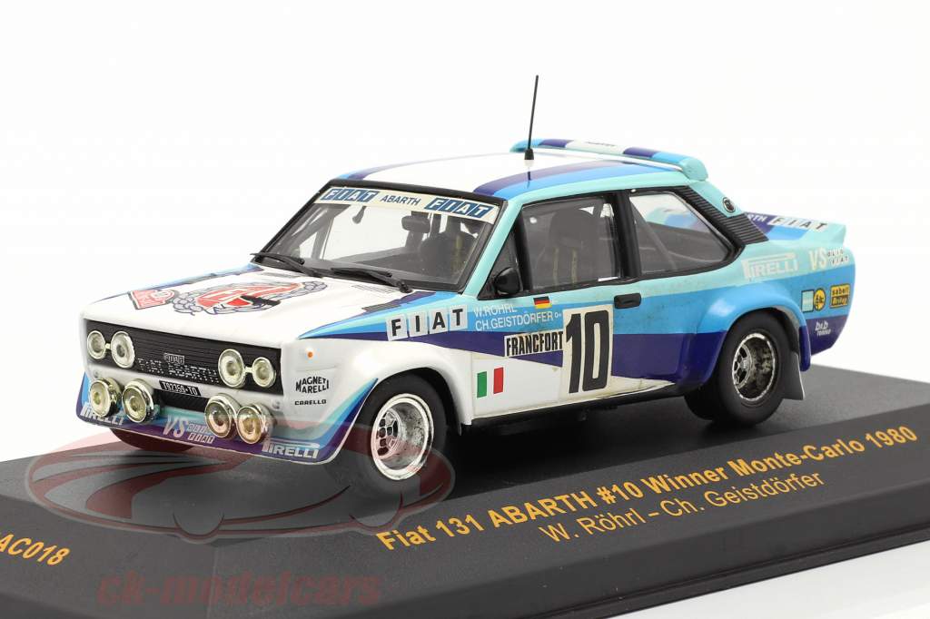 Fiat 131 Abarth #10 vencedora corrida Monte Carlo 1980 Röhrl, Geistdörfer 1:43 Ixo