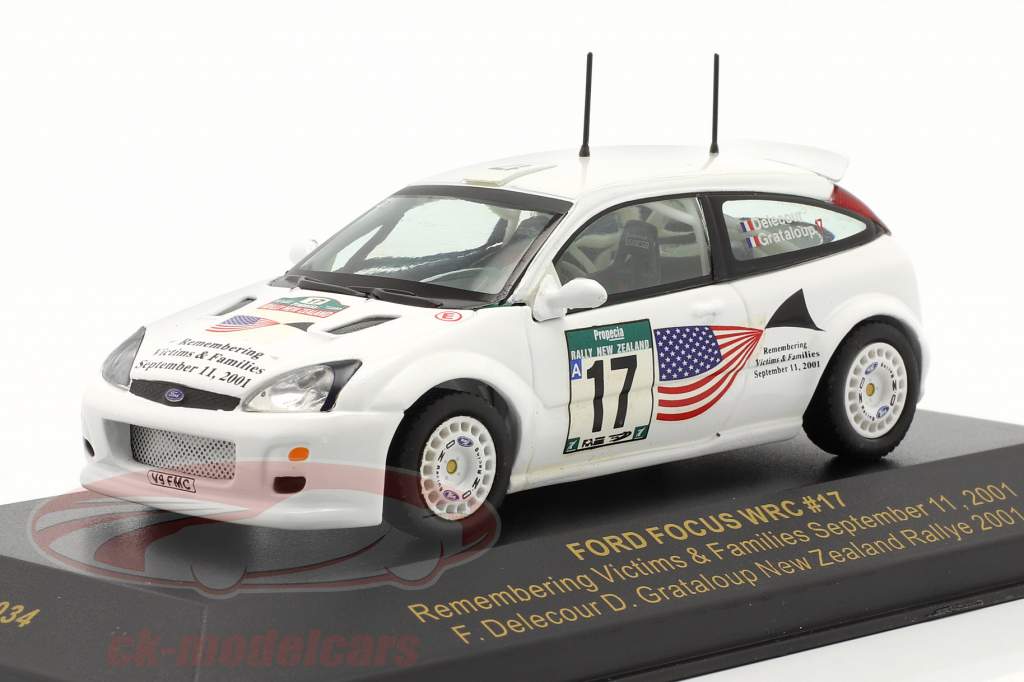 Ford Focus WRC #17 reunión Nueva Zelanda 2001 Delecour, Grataloup 1:43 Ixo