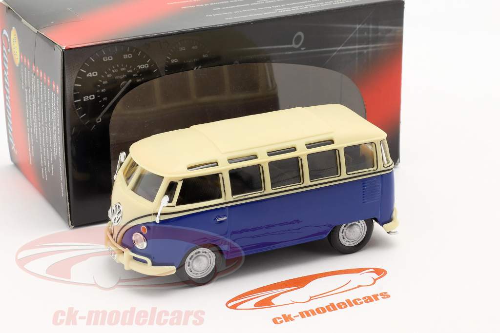 Volkswagen VW T1 Samba Bus bleu / blanc 1:43 Cararama