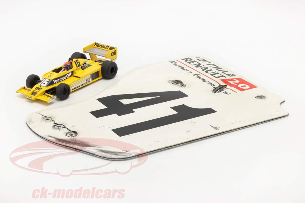 original Asa traseira Placa final #41 Fórmula Renault 2.0 / ca. 36 x 47 cm